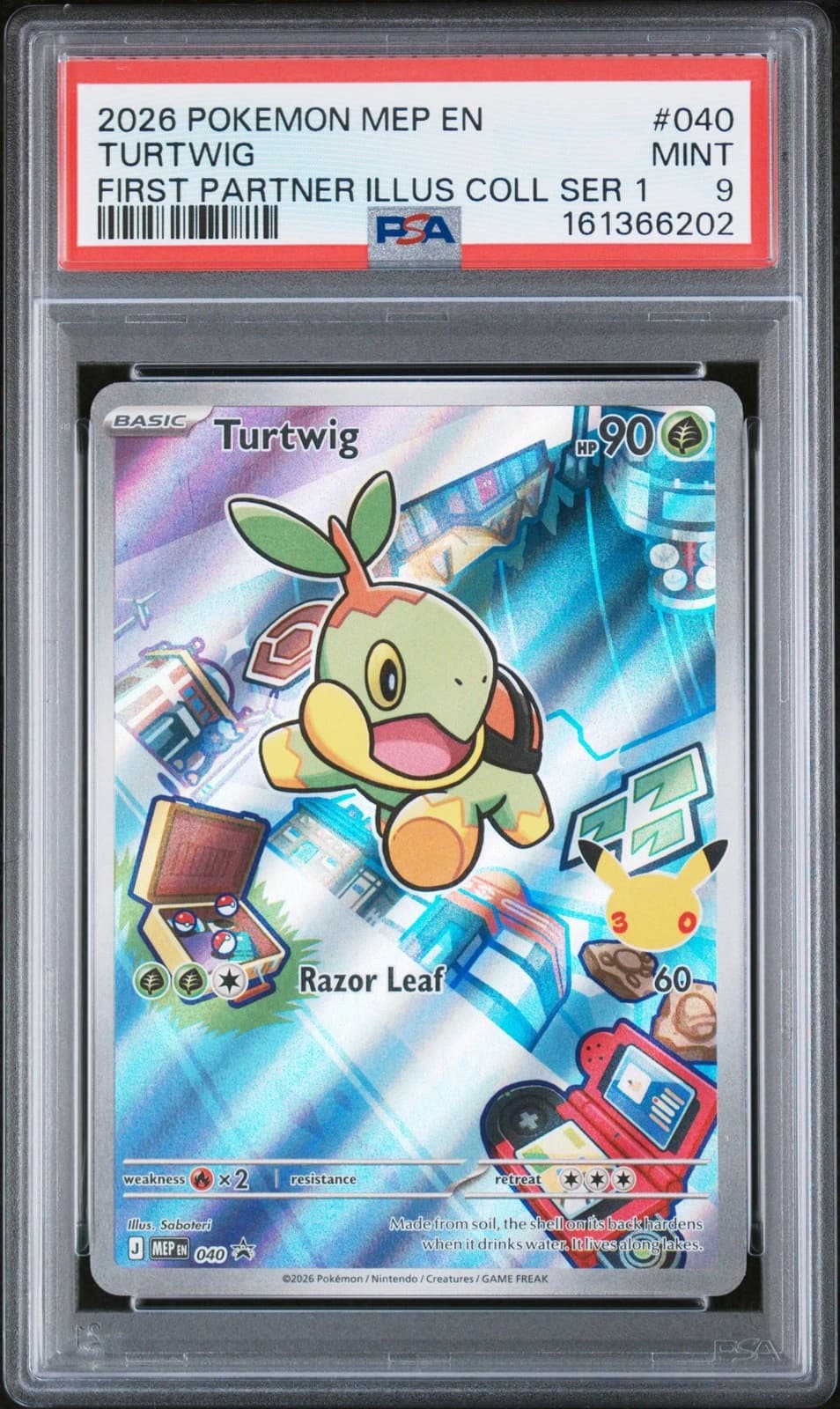 Turtwig 040 — First Partner Illustration Collection Series 1 Promo - Gradeada