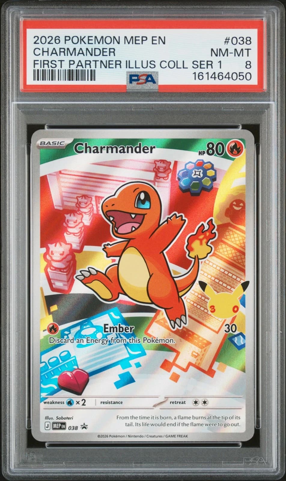 Charmander 038 — First Partner Illustration Collection Series 1 Promo - Graduada