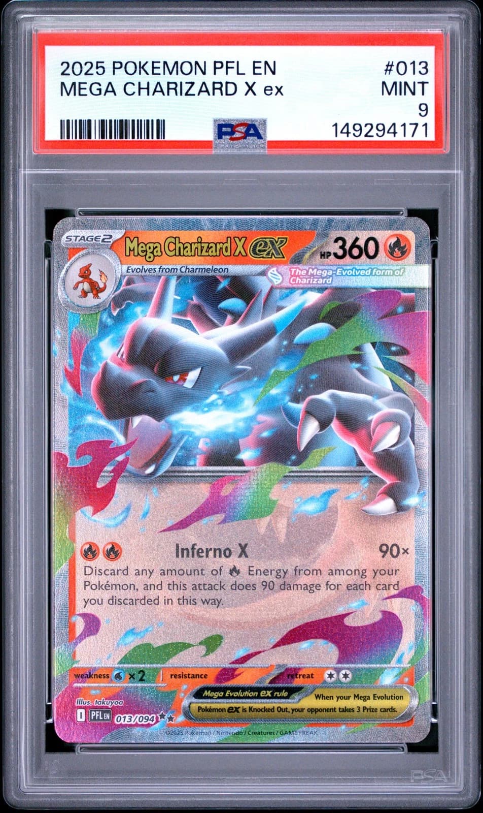 Mega Charizard X ex 013/094 — Pokémon Flashfire Legacy